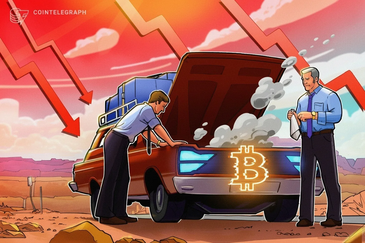 Bitcoin Falls as Dow Jones Hits Record Highs, Highlighting Divergence Between Stocks and Crypto