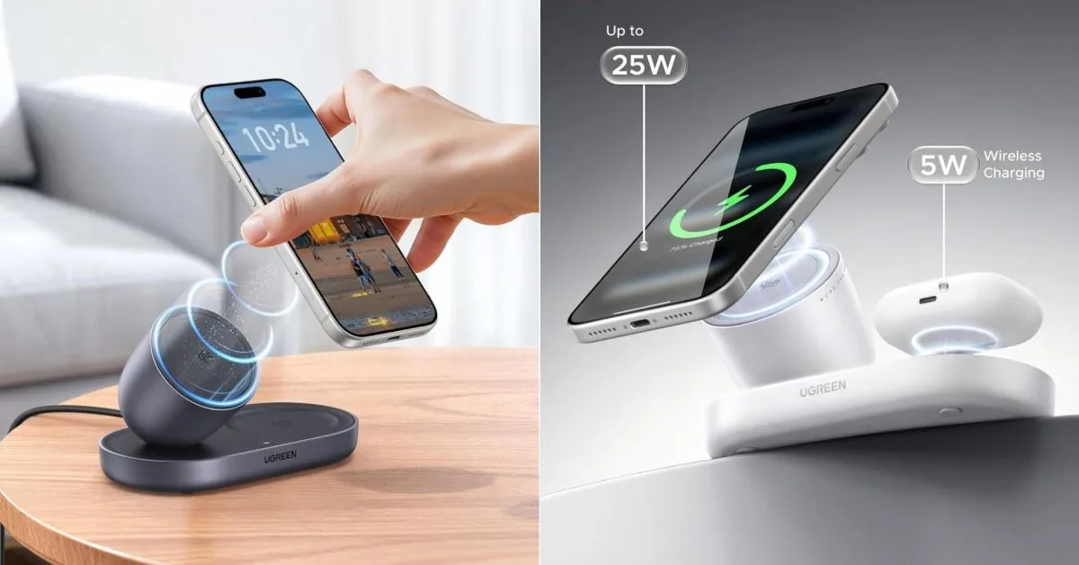 UGREEN launches upgraded 25W MagSafe 2-in-1 wireless charger at $40 introductory price