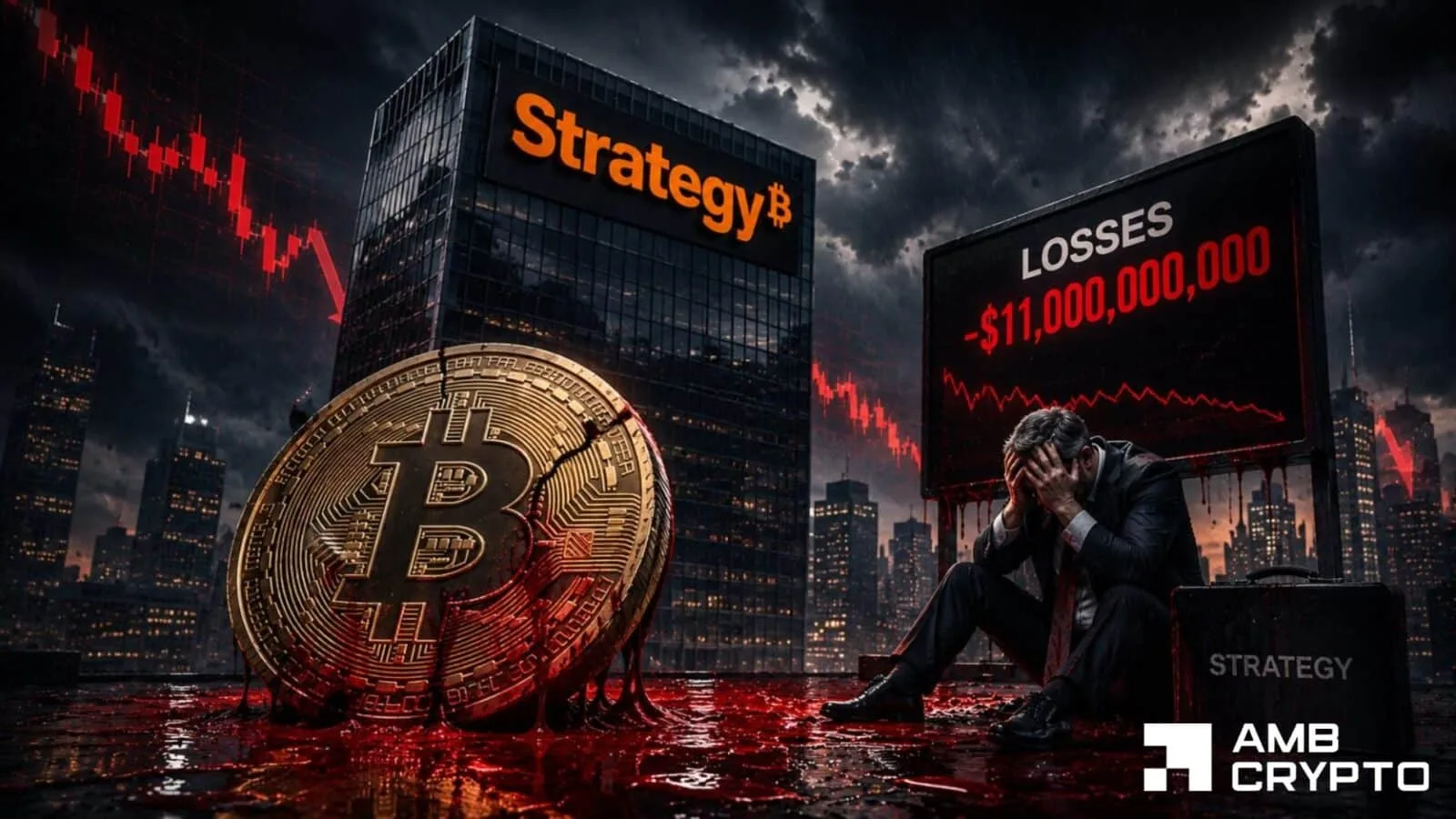 Institutional Bitcoin Holdings Face Heavy Losses Amid Bitcoin's Prolonged Decline