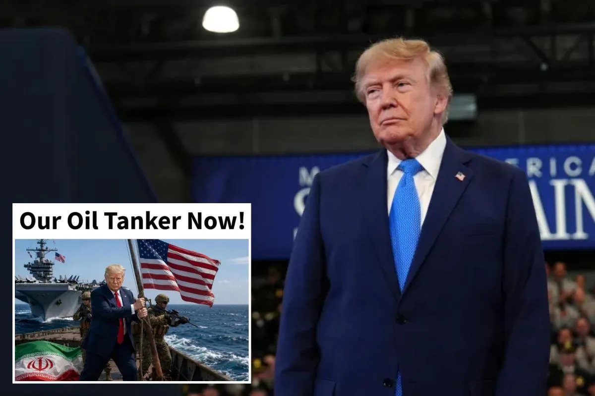 Trump Shares AI Image of Seizing Iranian Tanker Amid Rising Strait of Hormuz Tensions